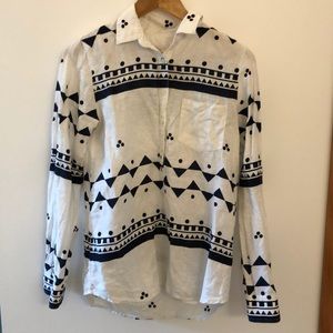 J. Crew linen pop over top (S)